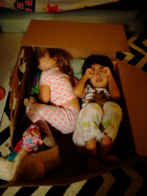 sleeping in a box